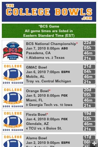 Bowl Games Android Sports