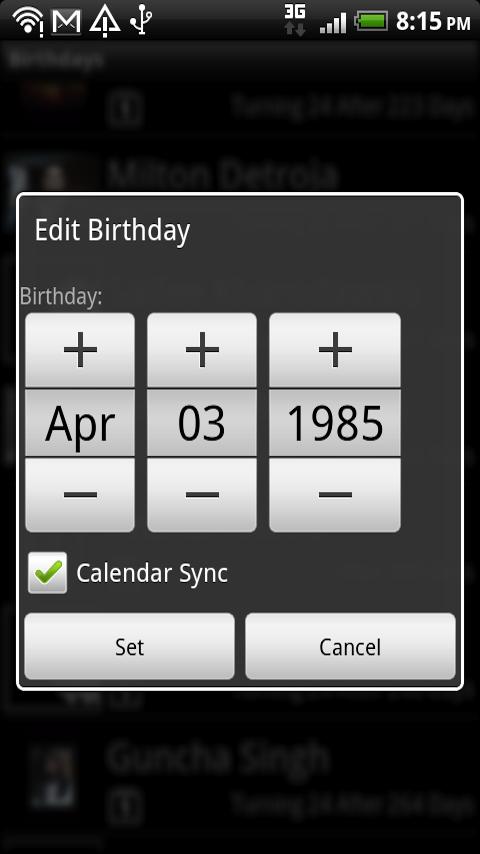 Birthdays Android Social