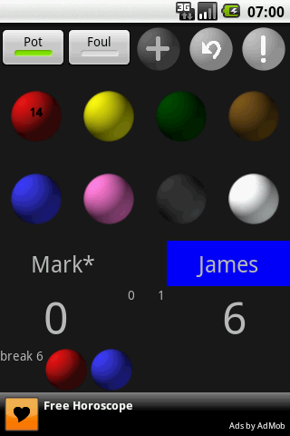Snooker Scoreboard Lite Android Sports