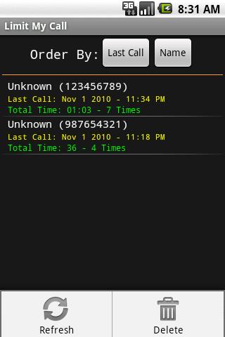 Limit My Call Android Communication