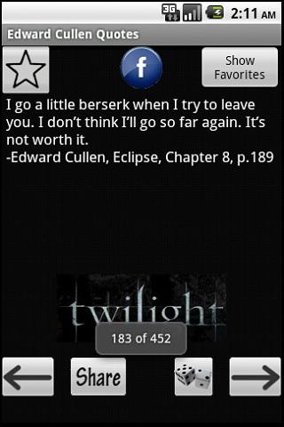 Edward Cullen Quotes Ad-Free Android Reference