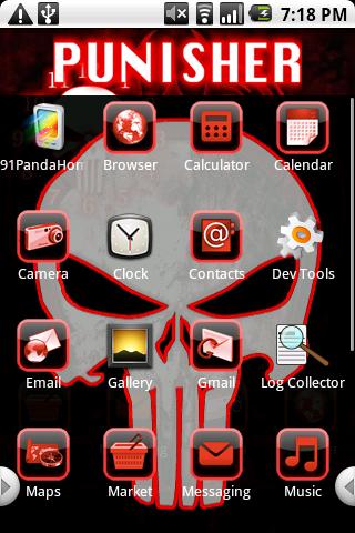 The Punisher Theme Android Personalization