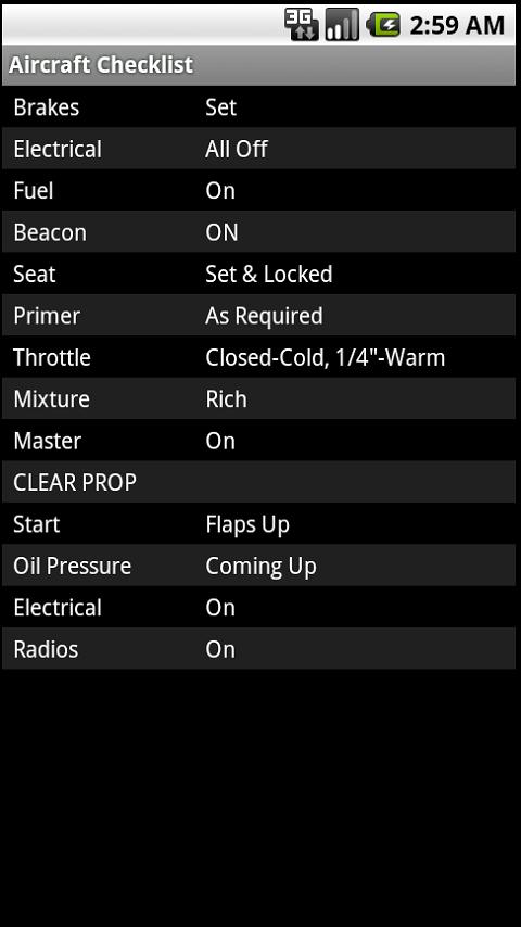 Aircraft Checklist Android Entertainment