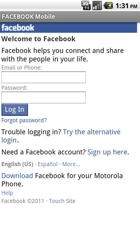 Facebook Mobile Android Social