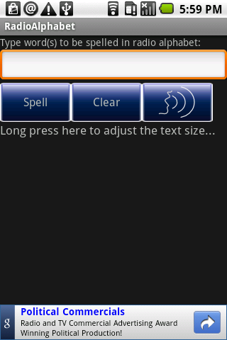 Radio Alphabet Speller Android Travel & Local