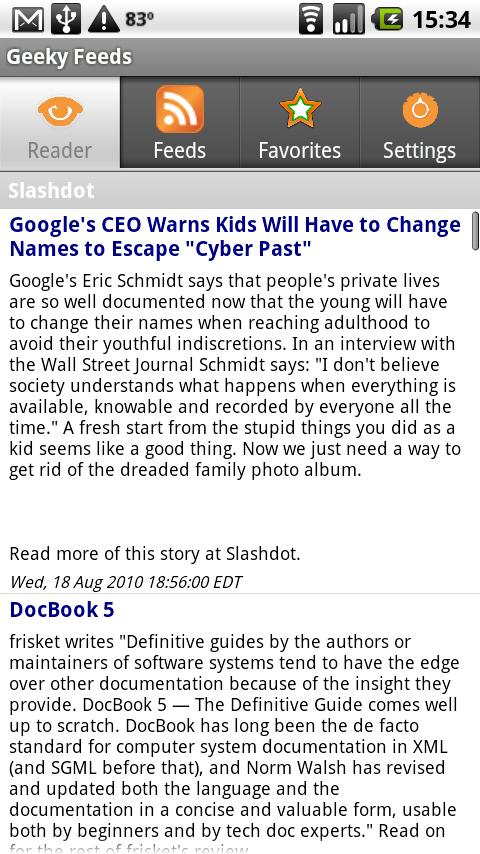 Geeky Feeds Android News & Magazines