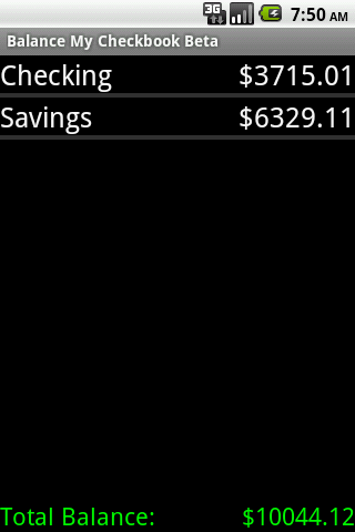 Balance My Checkbook Beta Android Finance