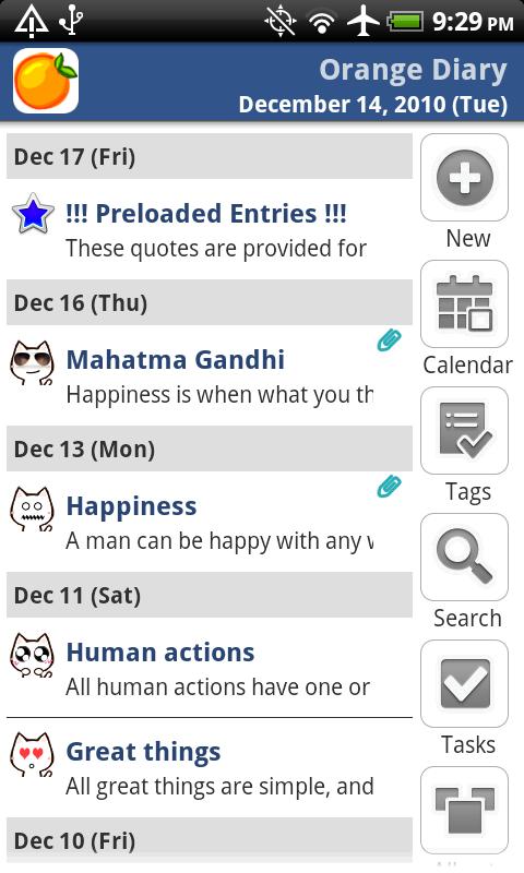 Journal – Orange Diary Demo Android Productivity