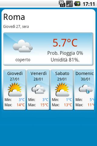 Tempo Italia, Previsioni Meteo Android Weather