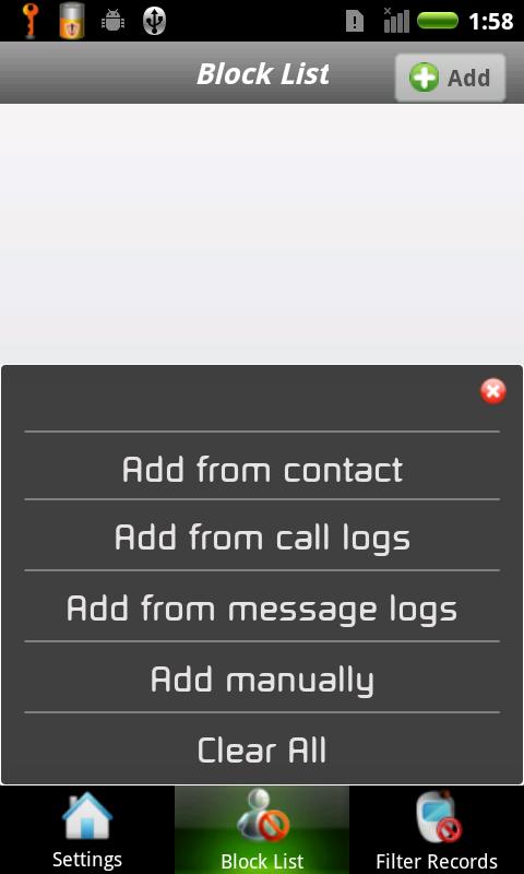 Call &amp; SMS Filter Android Communication