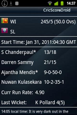CricScoredroid  Live Cricket