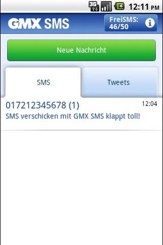 GMX SMS Android Communication