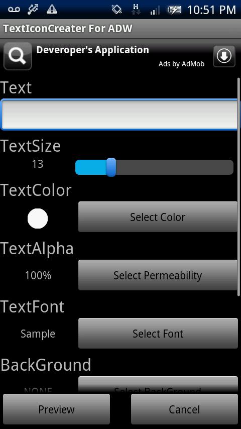 TextIconCreater for ADW Android Personalization