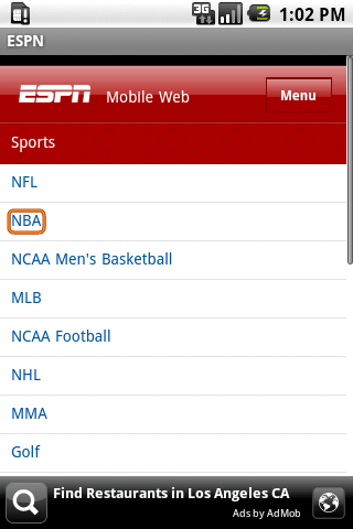 ESPN Total Android Sports