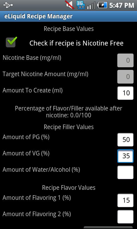 eLiquid Recipe Manager (Beta) Android Lifestyle