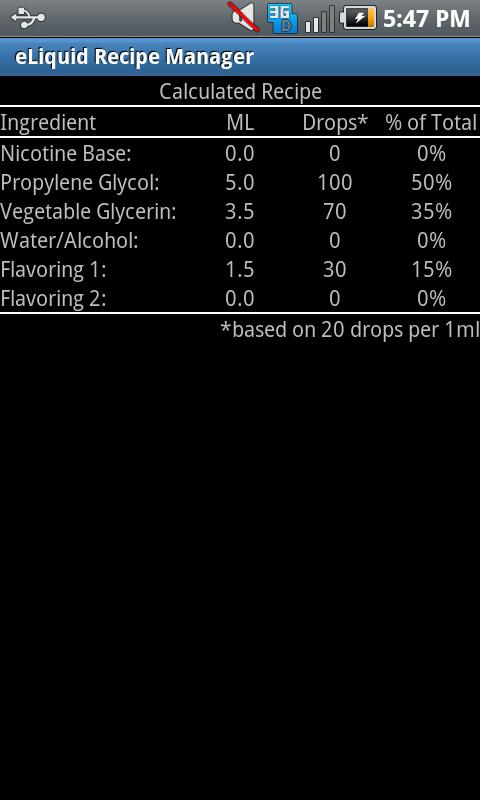 eLiquid Recipe Manager (Beta) Android Lifestyle