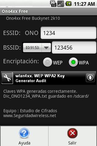 Ono4xx Free. WEP WPA KeyGen. Android Tools