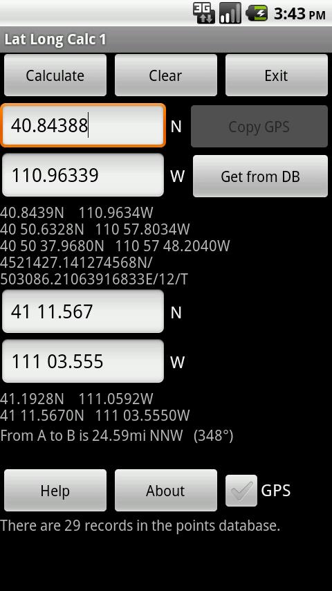 Lat Long Calc Android Tools