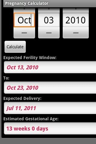 Pregancy Calculator Android Medical