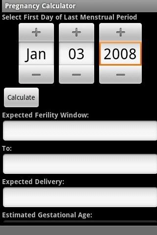 Pregancy Calculator Android Medical