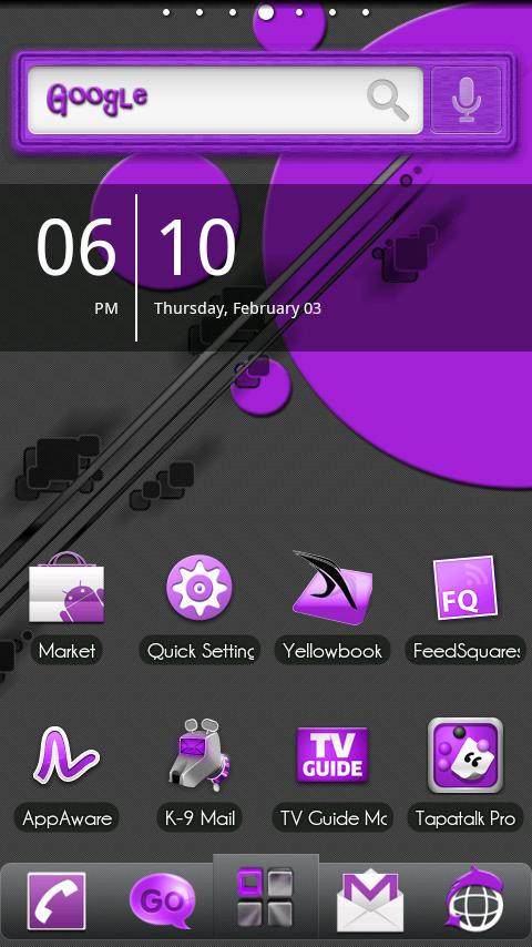 ADW Theme MissDroid in Purple Android Personalization