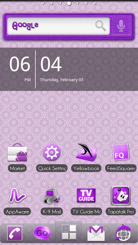 ADW Theme MissDroid in Purple Android Personalization