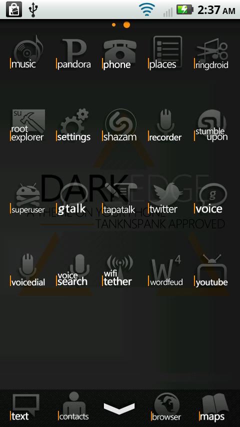 DarkEdge Orange Android Personalization