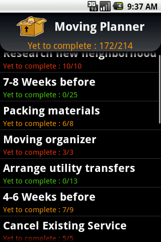 Moving Planner Android Lifestyle
