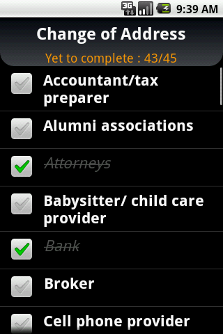 Moving Planner Android Lifestyle