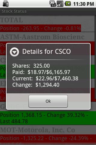Stock Status Android Finance