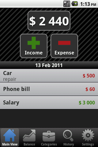 CashFlow Lite Android Finance
