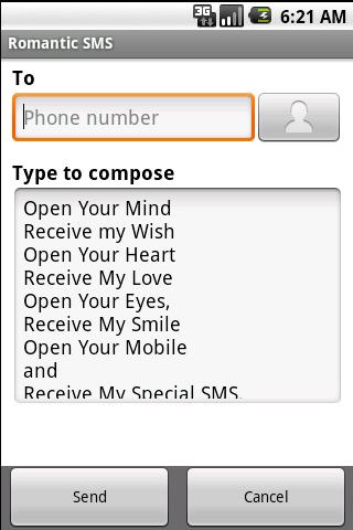 Romantic SMS Android Social