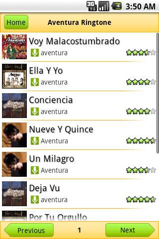 Aventura Ringtone Android Entertainment