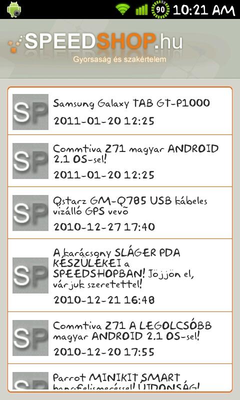 Speedshop.hu RSS olvasó Android News & Magazines