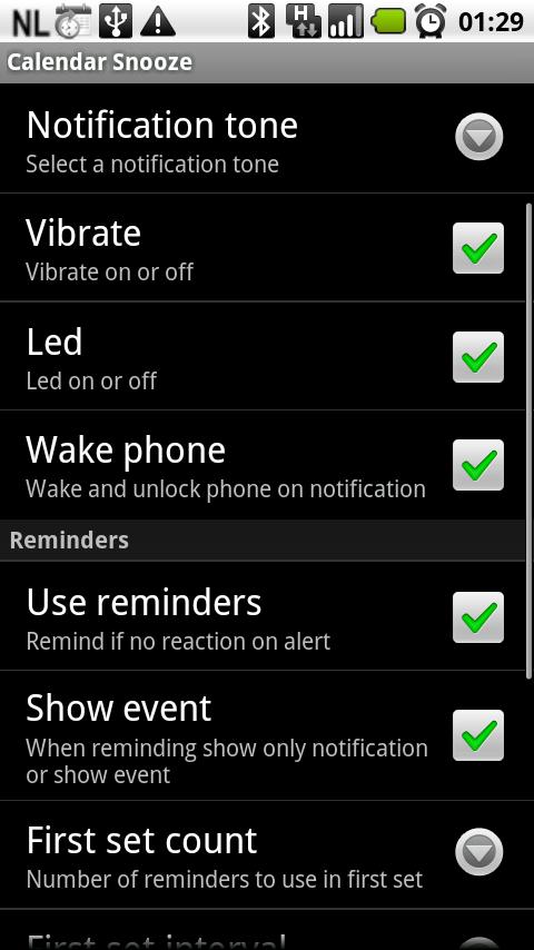 Calendar SnoozeKey Android Productivity