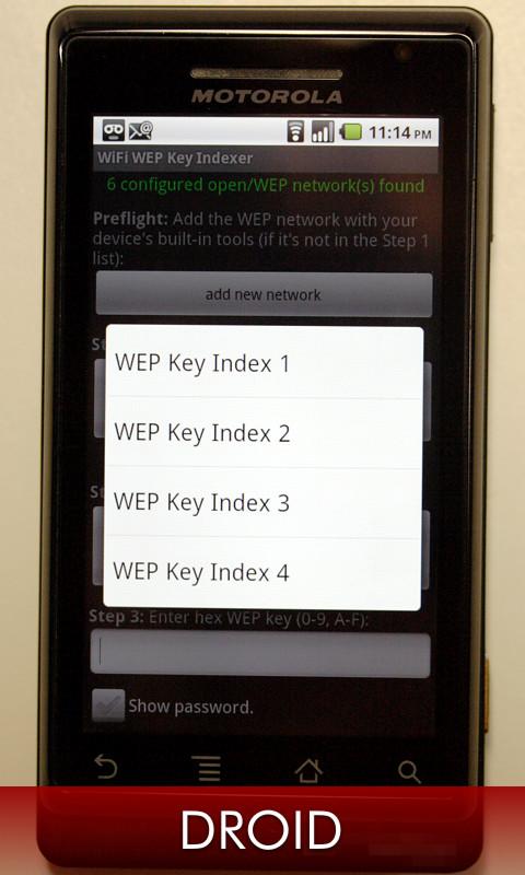 WiFi WEP Key Indexer Android Tools