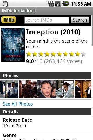IMDb for Android Android Media & Video