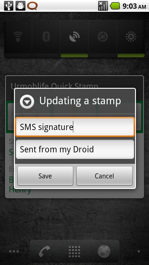 Quick Stamp Android Communication