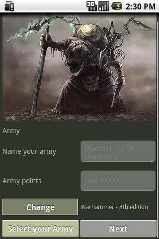 An army list Builder Android Tools