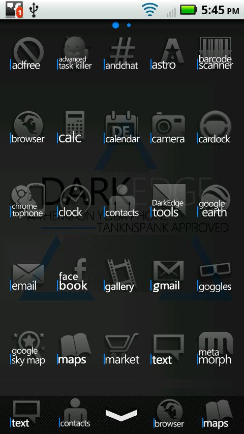 DarkEdge Blue Android Personalization