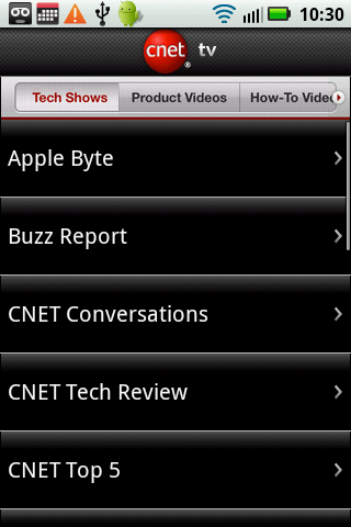 CNET TV Android Entertainment