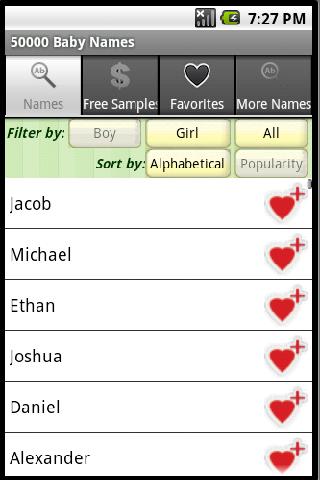 50000 Baby Names FREE! Android Lifestyle