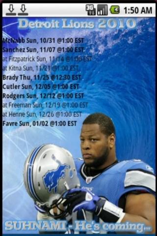 Detroit Lions 2010 Schedule Android Sports