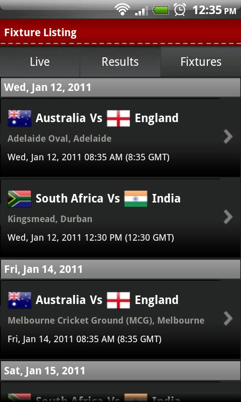 Cricket World Cup 2011 Android Sports