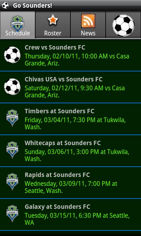 Go Sounders! Android Sports