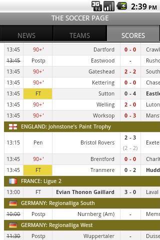 THE SOCCER PAGE Android Sports