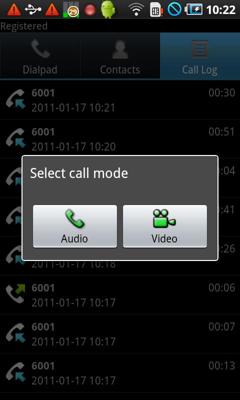 VoIP Video SIP client Android Communication