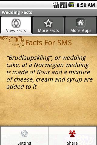 Wedding Facts Android Media & Video