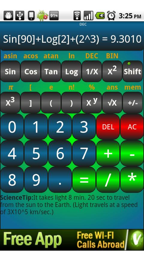 Scientific Shake Calculator