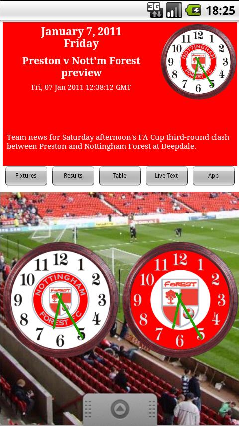 Nottingham Forest Clock & News Android Sports